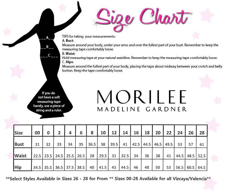 Mori Lee Paparazzi Size Chart