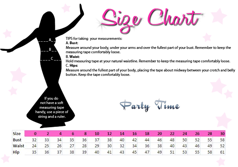 Party Time Formals Size Chart
