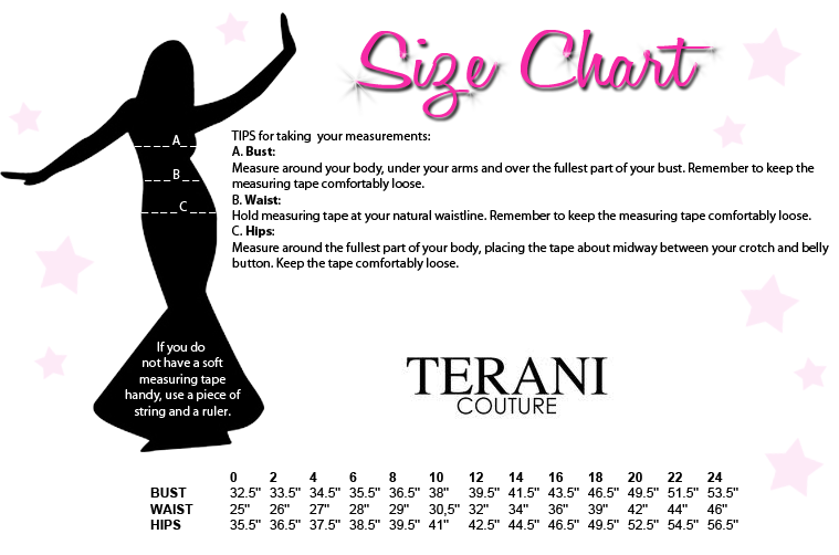 Terani Couture Dress Size Chart