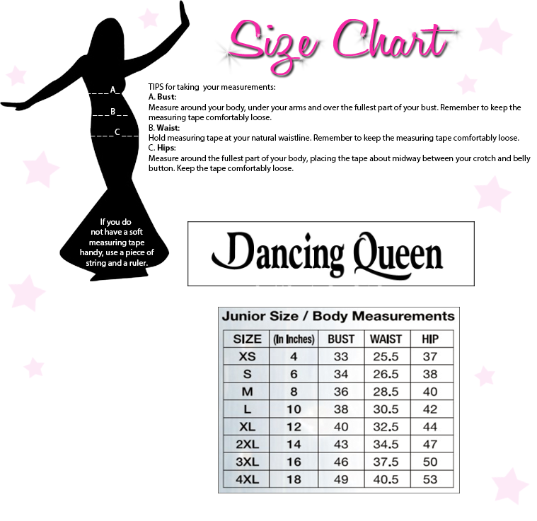 Dancing Queen Size Chart