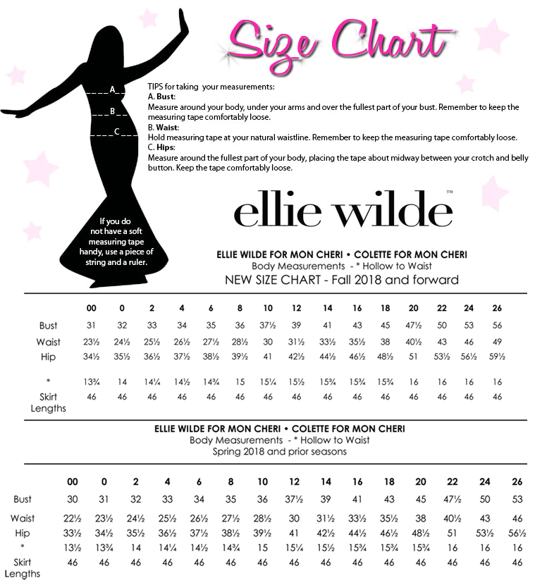 Ellie Wilde Size Chart